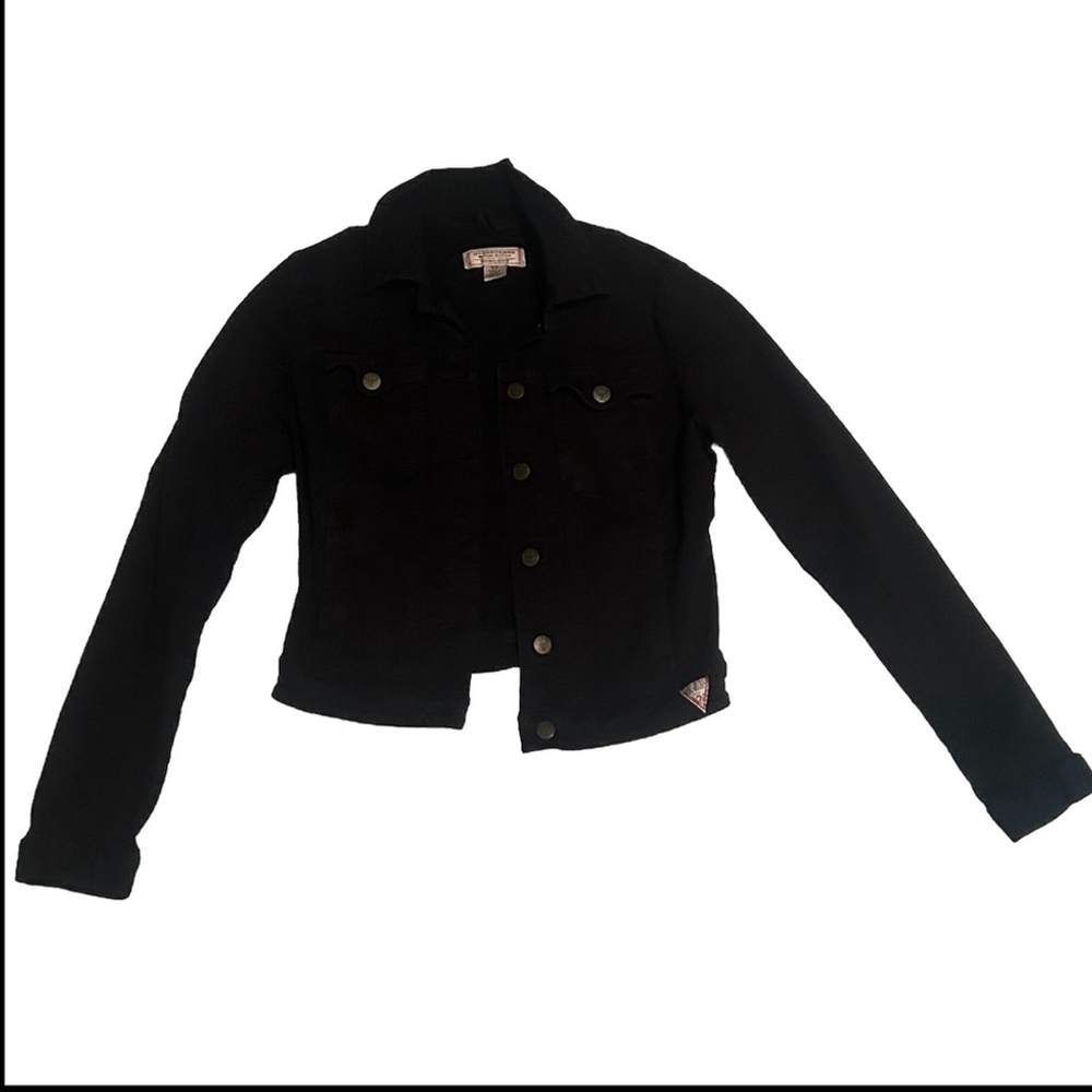 Women’s Guess Jeans Black Button Down Jean Jacket Size Small